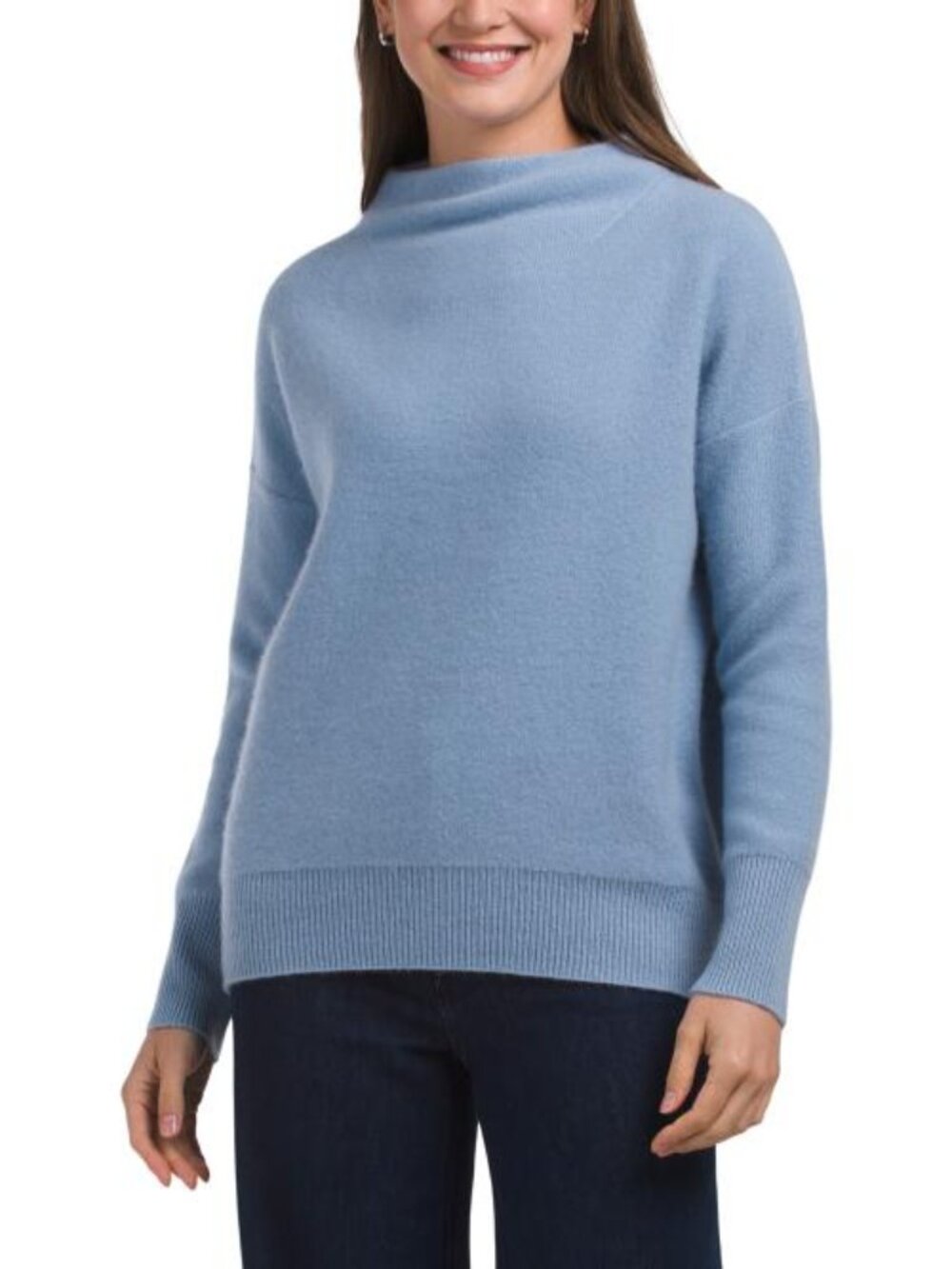 VINCE Cashmere Boiled Funnel Neck Pull Over Sweater